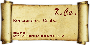 Korcsmáros Csaba névjegykártya