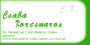 csaba korcsmaros business card